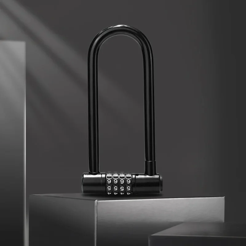 

Glass Lock Door Password Lock Door Padlock Anti Shear and Anti-theft Bicycle U-shaped Double Plug Lock