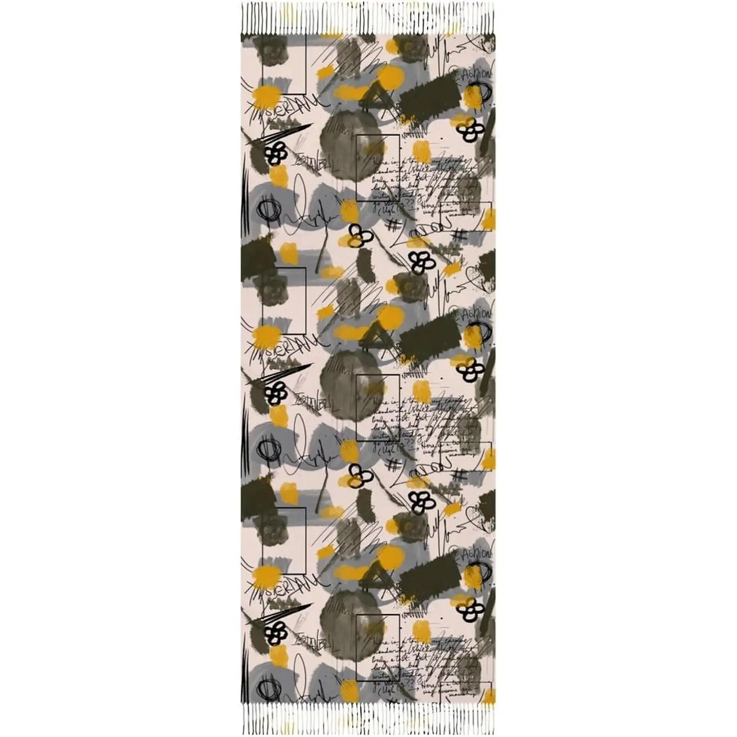 

Wraps Warm Soft Winter Lightweight Cashmere Long Scarf for Women Gifts Daily Travel Office Colorful Brush Paint Writing Print