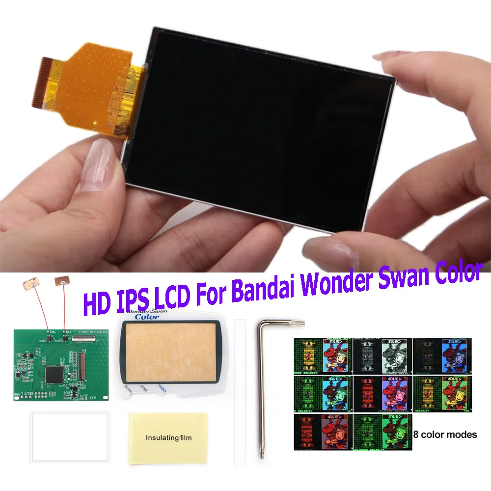 LCD IPS Screen For WSC High Definition Backlight Retro pixel OSD menu For Bandai WonderSwan Color Console