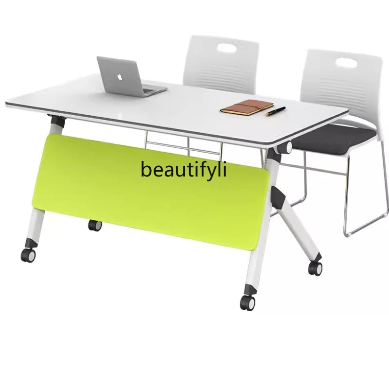 Folding Training Table Mobile Long Table Combination Training Institution Multi-Functional Conference Bar Table and Chair