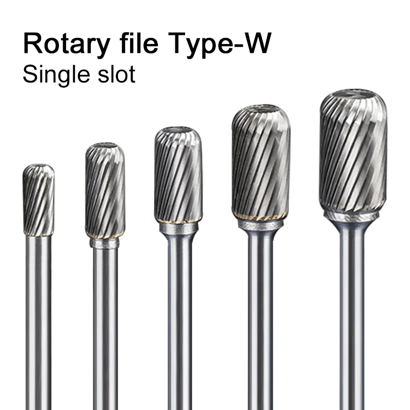 

1pcs Cylindrical Semi-circular Tungsten Steel Alloy Rotary Boring Head Grinding Head Milling Cutter W-shaped Wood Carving Head