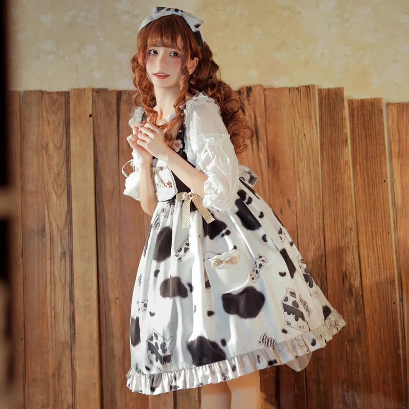 Lolita Alltags kleid hoch taillierte süße süße Krawatte Lolita Jsk Neck holder Kleid