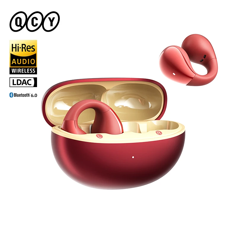 QCY Crossky C30S Oorclip Draadloze Bluetooth 6.0 Koptelefoon Hi-Res LDAC Open Oordopjes Clip-On Sporthoofdtelefoon 40H