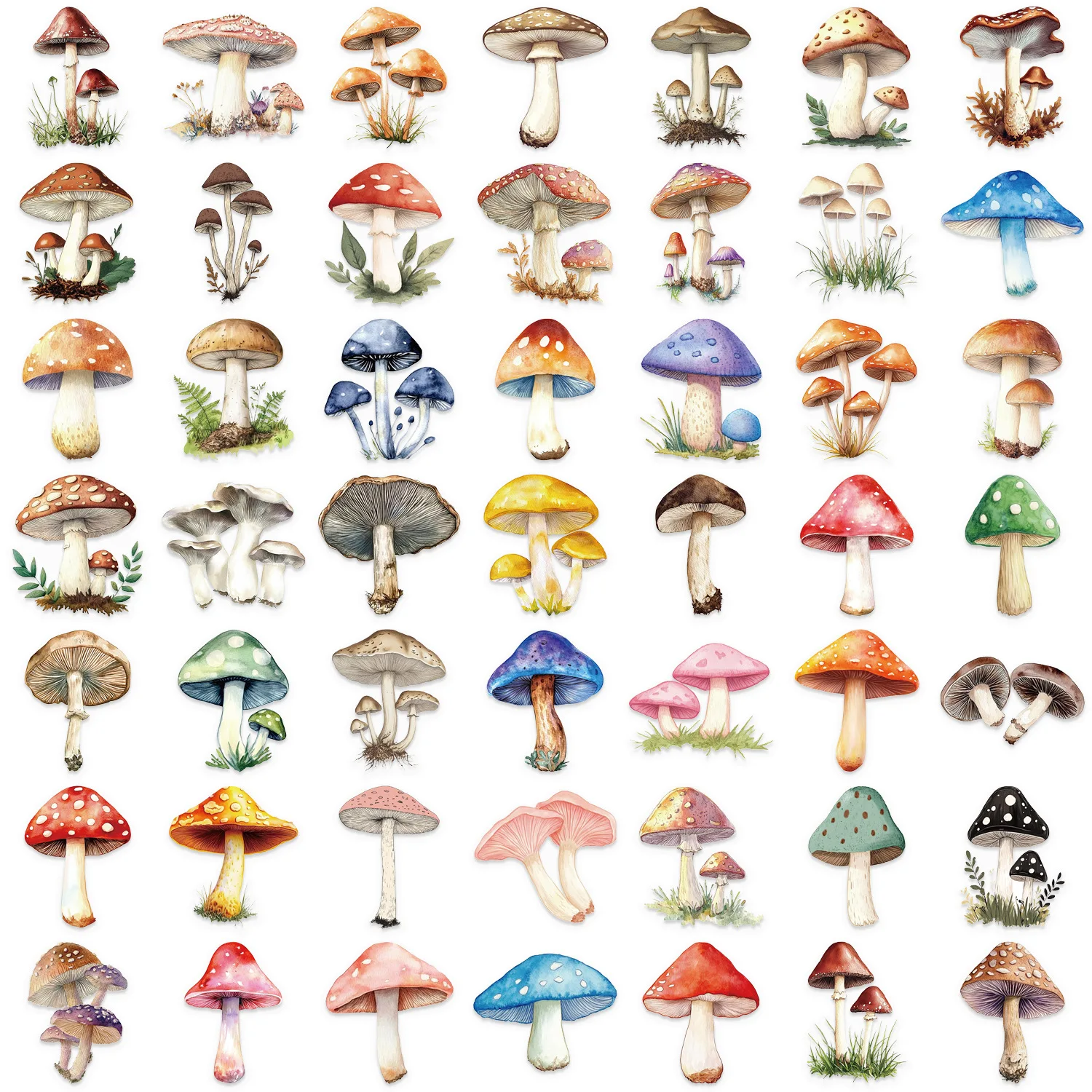 50/100/150PCS Kawaii Mushroom Stickers Nostalgia Cartoon Decals Laptops Luggage Diary Skateboards Cool Guitar Motorcycle Sticker image 5