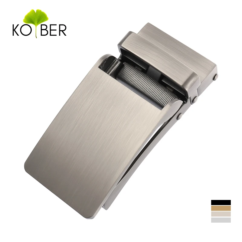 KOLBER New 32mm Men's Belt Buckle Alloy Metal Automatic Buckle for Trouser Belt Fashion Silver Belt Clip Male Gift Free