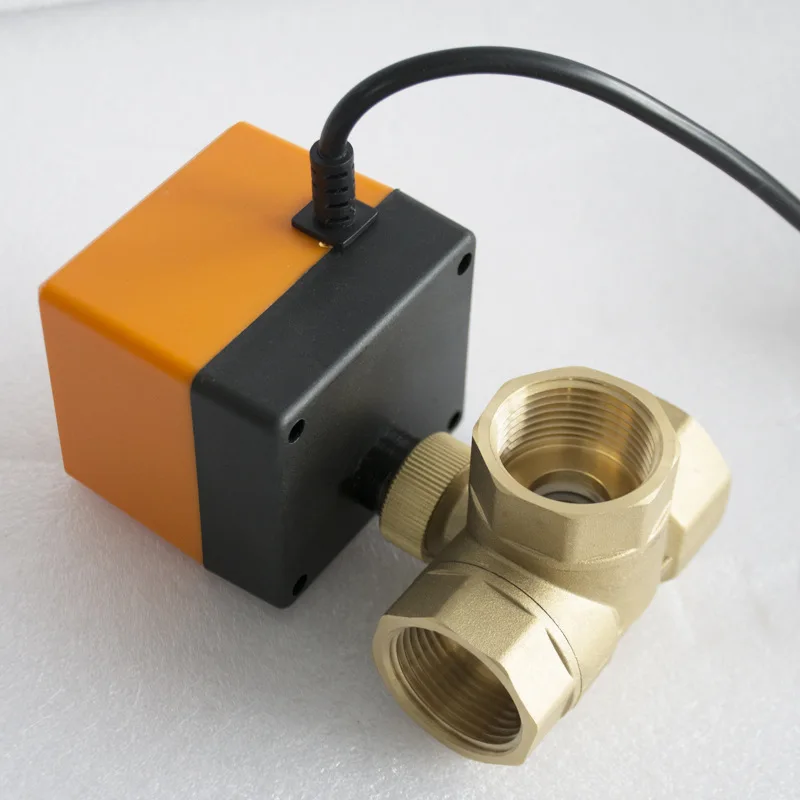 DN15 DN20 DN25 Electric Ball Valve 220V 12V 24V 3-Wire 2 Control Brass Air Conditioning Floor Heating Solenoid Valve Three-Way