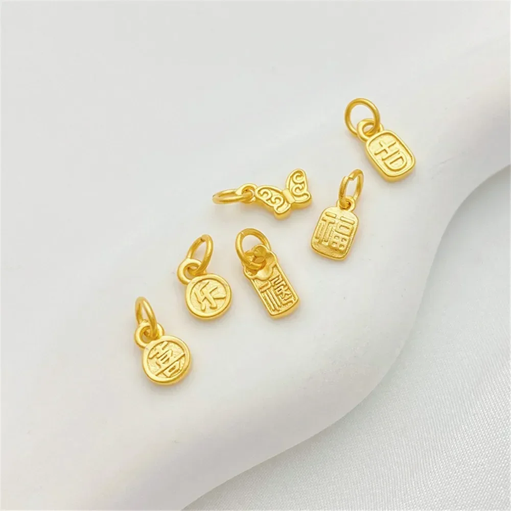 لون الذهب الرملي السلام والفرح، كل شيء على ما يرام، قلادة من ماركة Fu مصنوعة يدويًا، إكسسوارات مادة القلادة