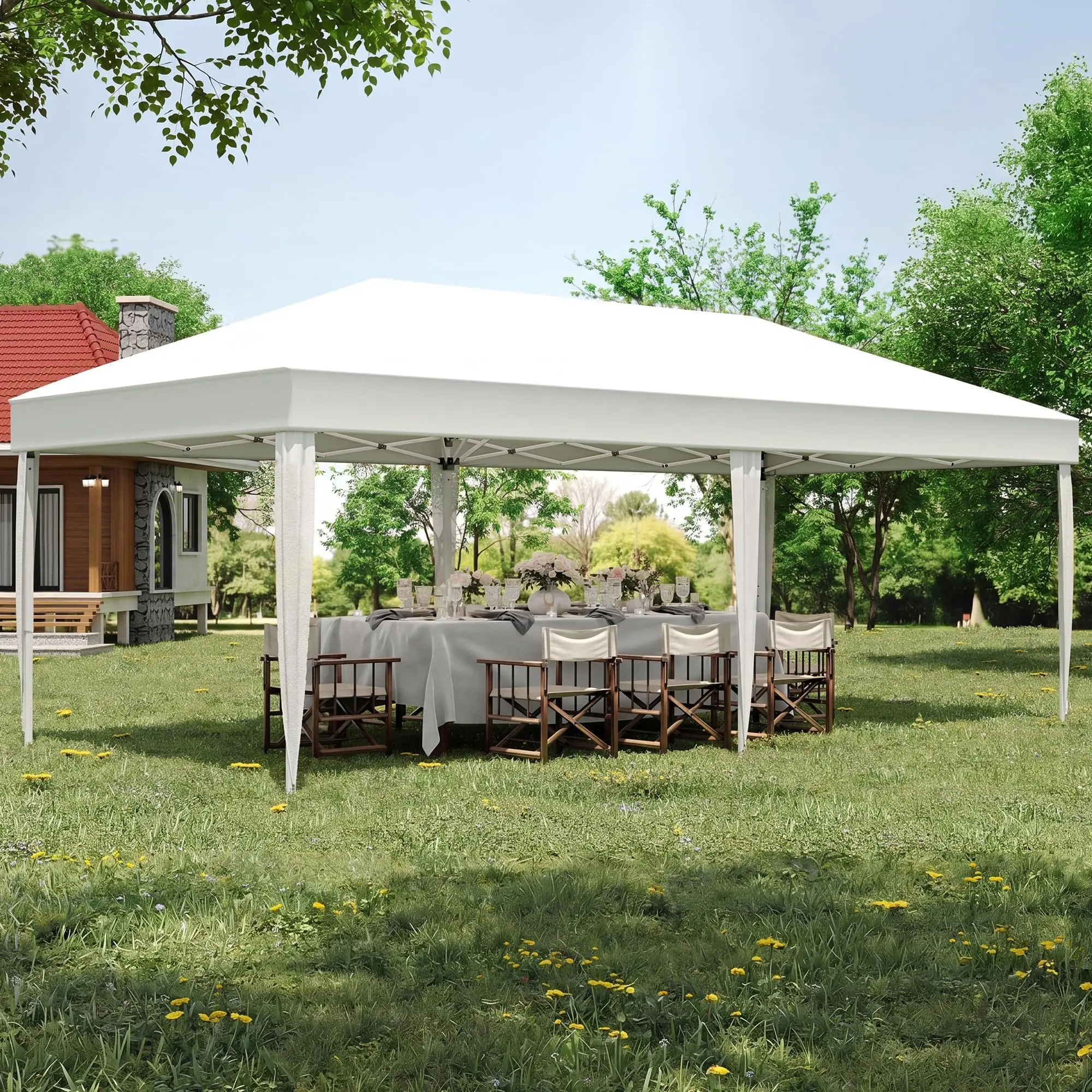 10x20 Pop Up Canopy, Heavy Duty 420D Outdoor Canopy Tent with Carry Bag