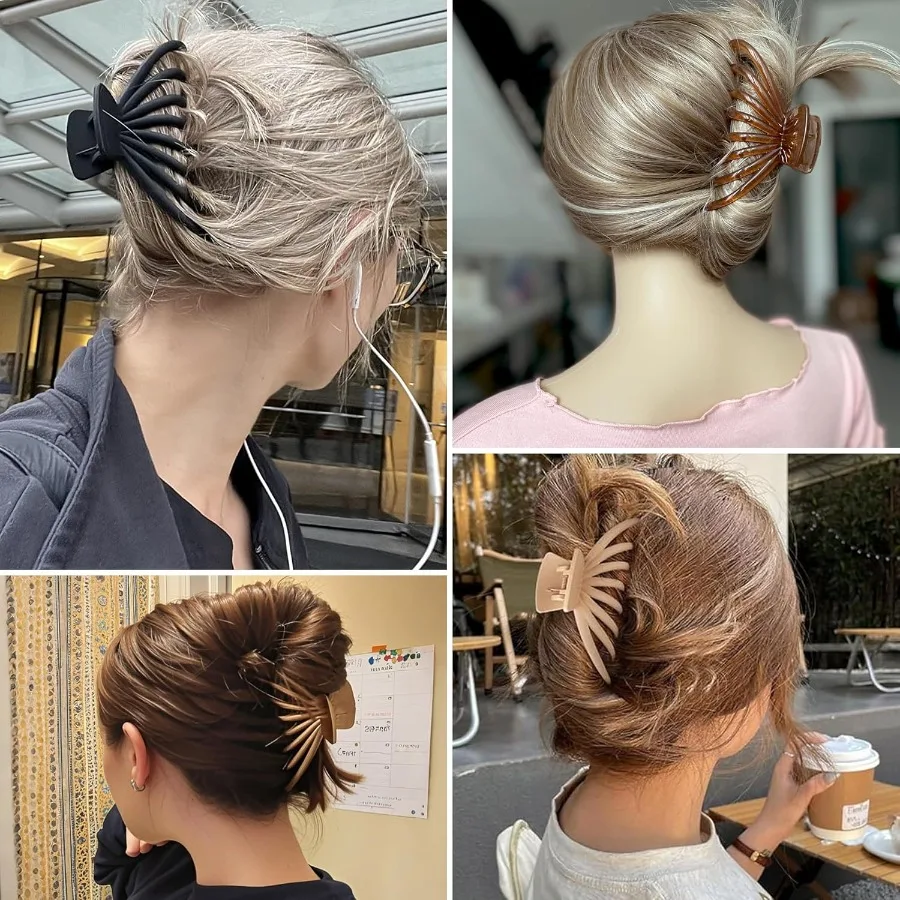 Pinzas para el cabello mate extragrandes para cabello grueso, paquete de 4,75, accesorios para el cabello para mujeres y niñas, ideales para acordes y todos los días