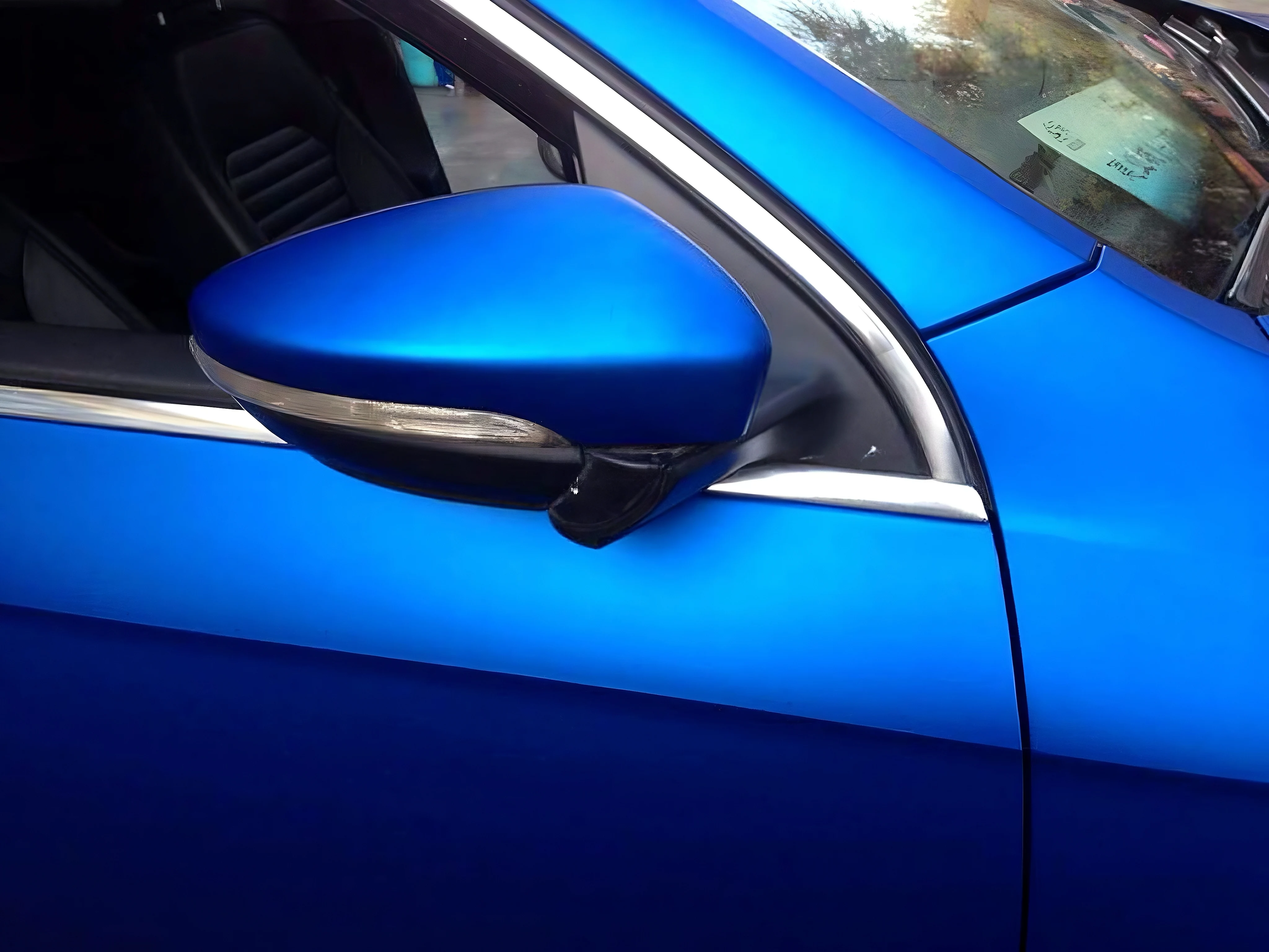

2025 Matte Electroplated Blue PET Car Wrap Vinyl Durable Factory Direct PVC Full Car Wrapping Stylish Satin Color Changing Body