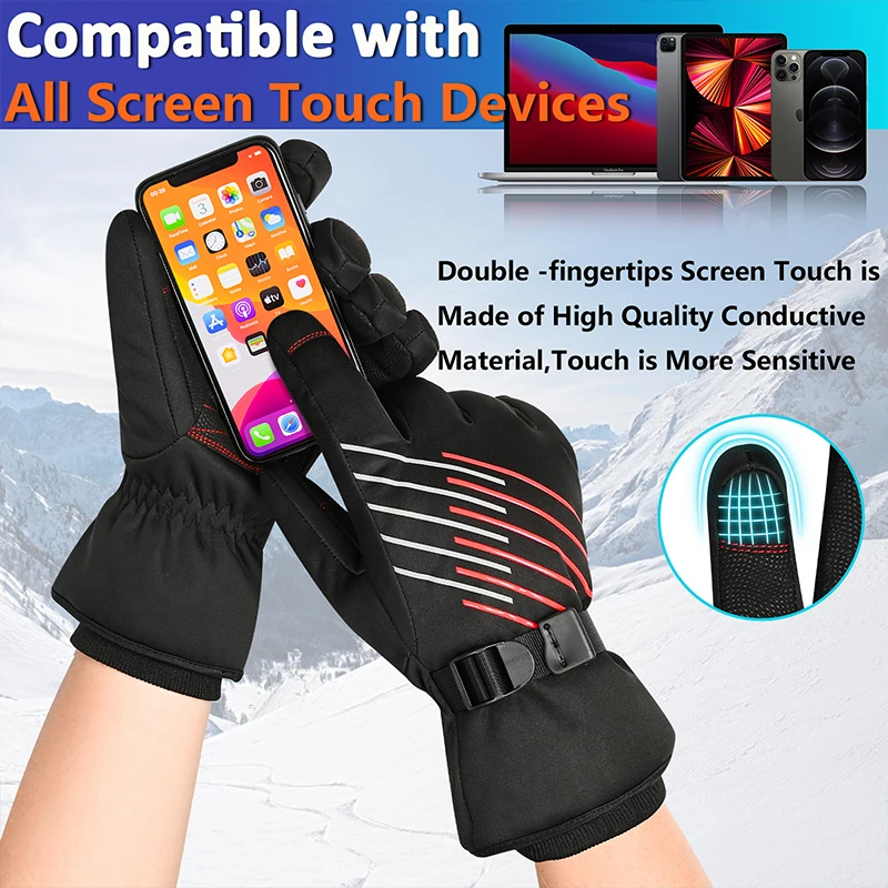 3M Thermal Gloves for Men and Women, TouchScreen, Thinsulate, Motorcycle, Cycling, Snowmobile, Winter