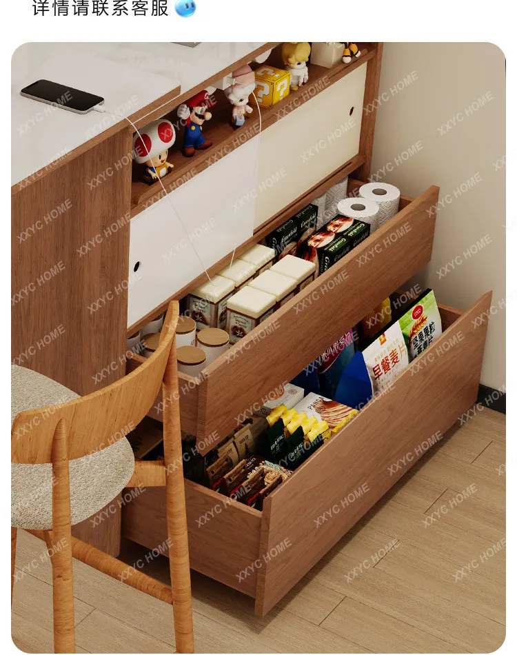 MMHMedieval Retractable Bar Table Household Sofa Partition Cabinet Living Room Double-sided Balcony Leisure Small Apartment Supe