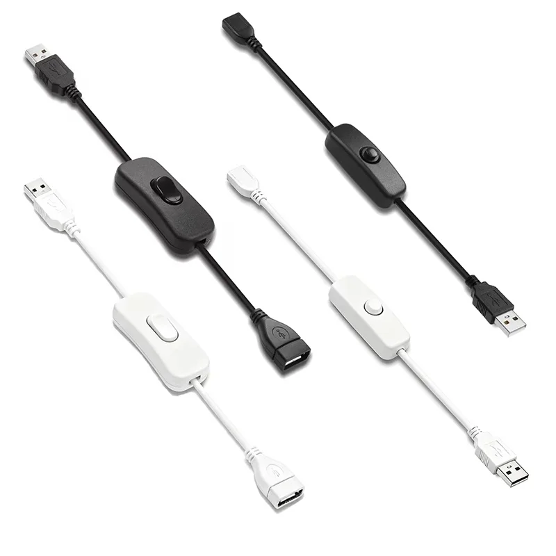 28cm USB Switch Cable Adapter With ON/OFF Switch Cable Extension Toggle For LED Light USB Fan Power Switch Durable Supply Line