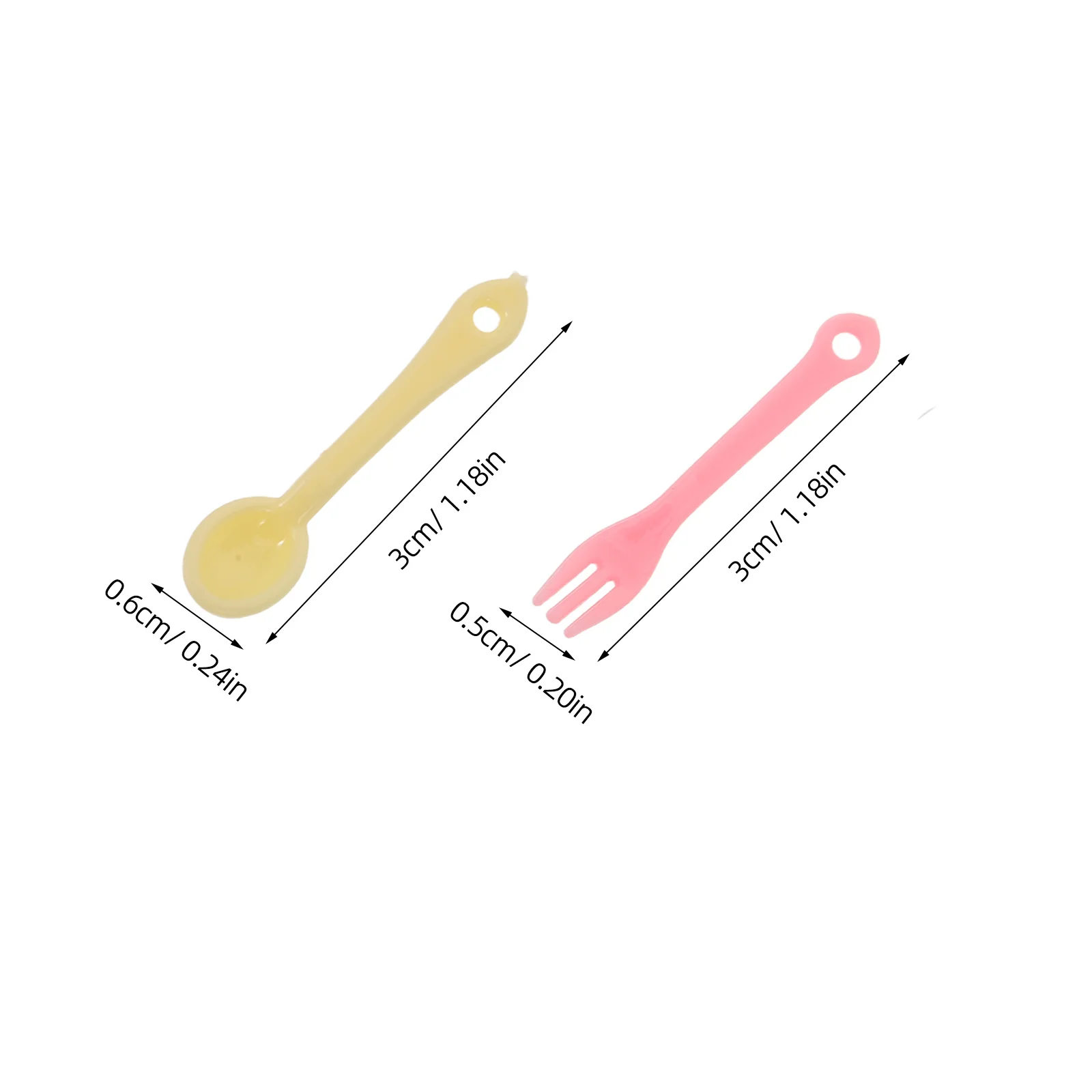 40Set Miniatuur Poppenhuis Gebruiksvoorwerpen Kleurrijke Plastic Mini Lepels Vorken Kleine Keuken Accessoires voor Creatieve Mini Huis Decor