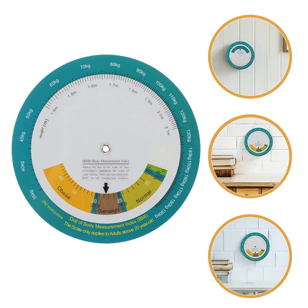 

2pcs Bmi Body Index Wheel Calculator For Weight Monitoring Measures Diet Tracking Tool Wall Mount Design Accurate Health