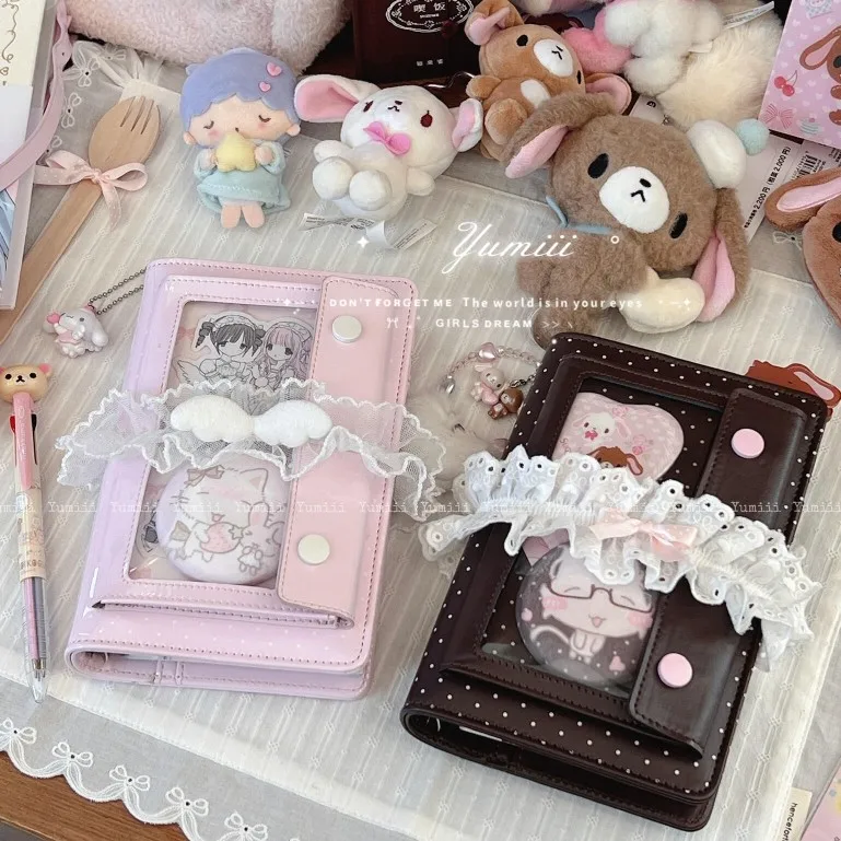 New Strawberry Chocolate A6 Clear Window Loose-Leaf Planner Notebook, Portable Cute Diary Journal for Students