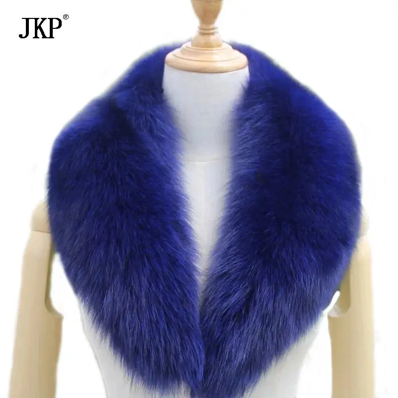 Real Fox Fur collar Men women's Genuine Leather women Fashion Fur Fox Parkas Coat Scarves Fashion Scarf Furry Neck warmer women