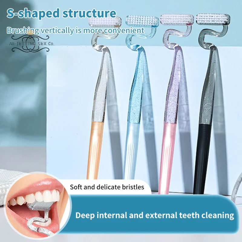 

S-Shape Toothbrush Soft Interdental Soft Bristled Tongue Coating Brush For Adults And Men Soft Bristled Tongue Coating Interdent