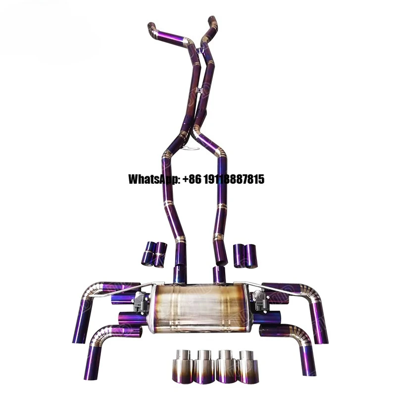 2011 for Porsche Cayenne Turbo 4.8 V8 Titanium Exhaust System Full Catback with Quad Tips & Valve Control
