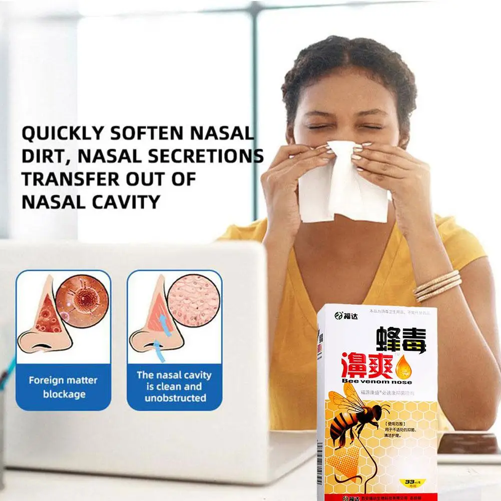 33ml Chinese Traditional Herbal Propolis Nasal Spray Swelling Nose Itchy Inflammation Sinusitis Dry Drops Cold S8q7