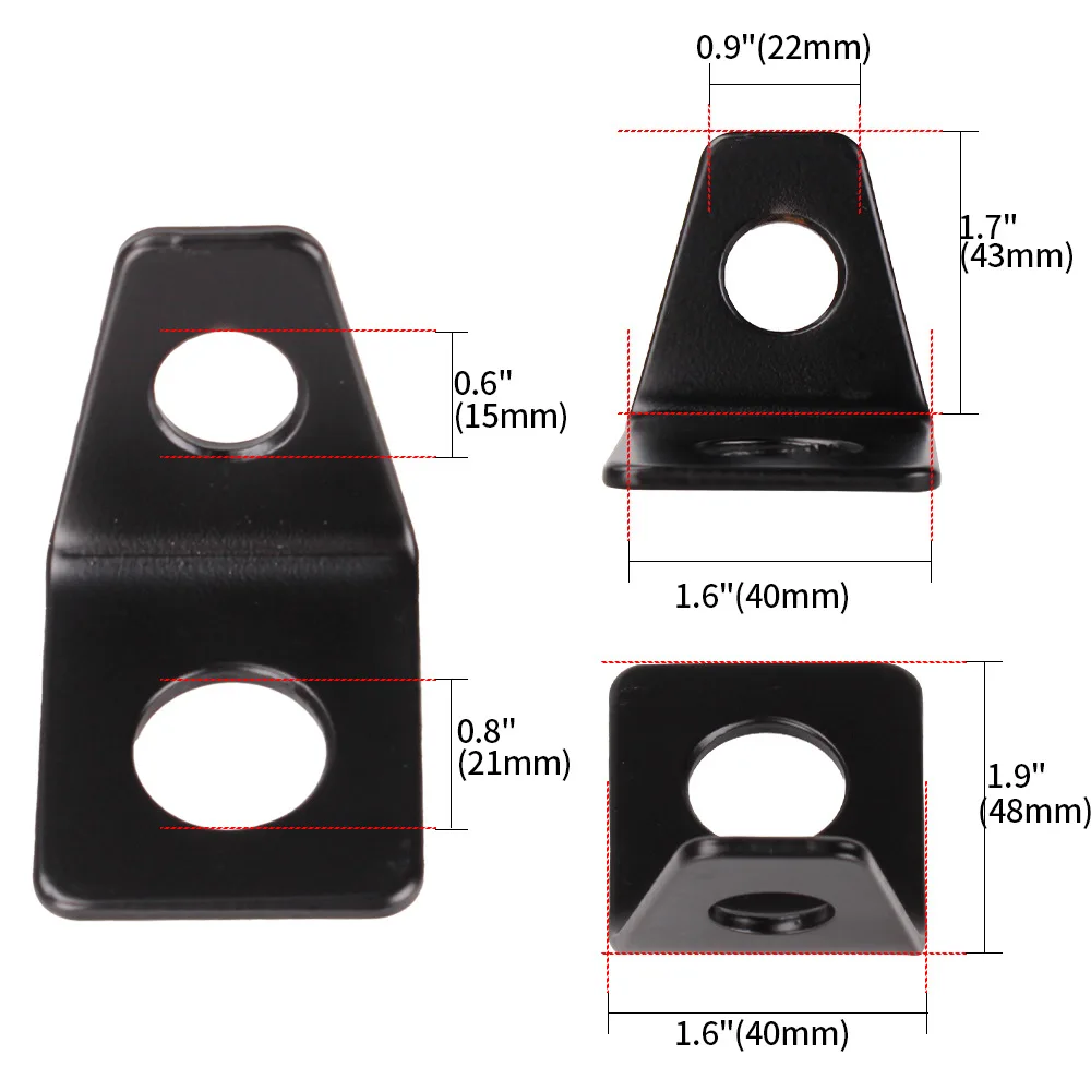 5PCS 4 Point Car Racing Seat Belt Anchor Plate Hardware Mount Harness 90 Degree Angle Brackets Kit Seat Belt L-Bracket