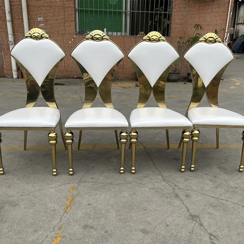 Stainless steel dining table and chair Stainless steel dining chair Dining chair Wedding banquet  Stainless steel electropl