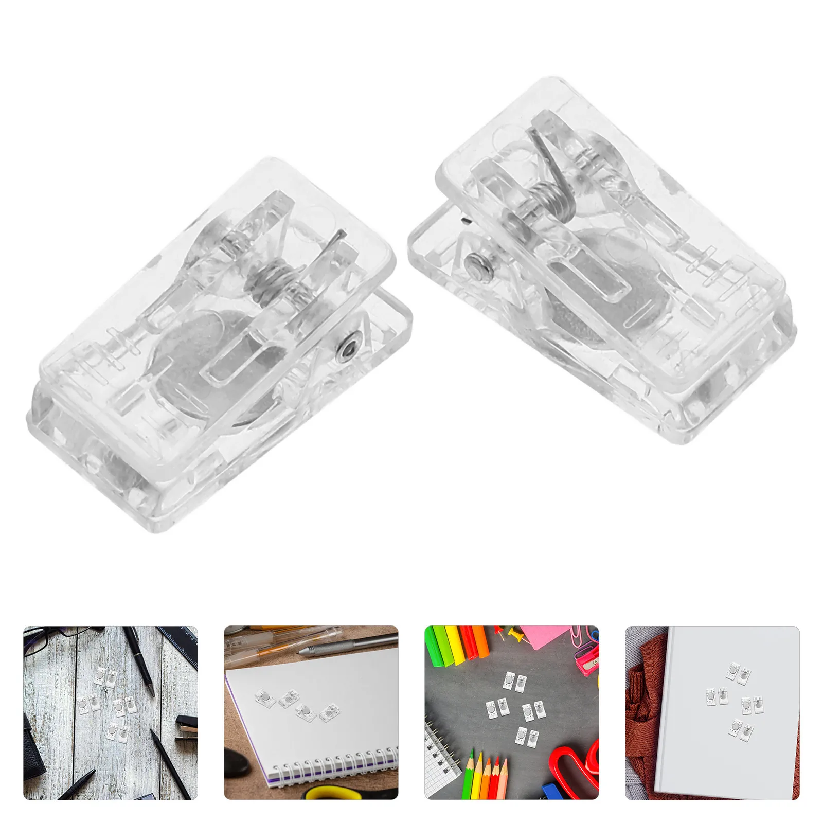 

10Pcs Magnetic ID Badge Holder Clip Spring Clasp for Student Credit Card Photo Folder Transparent Multiuse Badge Holder Lanyard