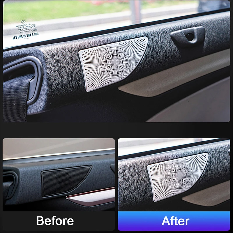 Car Door Audio Trim Cover Speaker Decorate Stickers For Mercedes Benz E Class E350 E500 E550 Cabriolet CGI Coupe W207 C207 A207