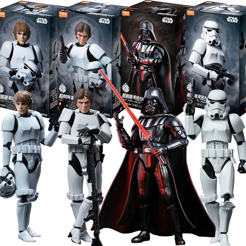 BLOKEES Original Star Wars Luke Skywalker Han Solo Darth Vader Skywalker Clase versión juguetes figura de acción ensamblado modelo regalo