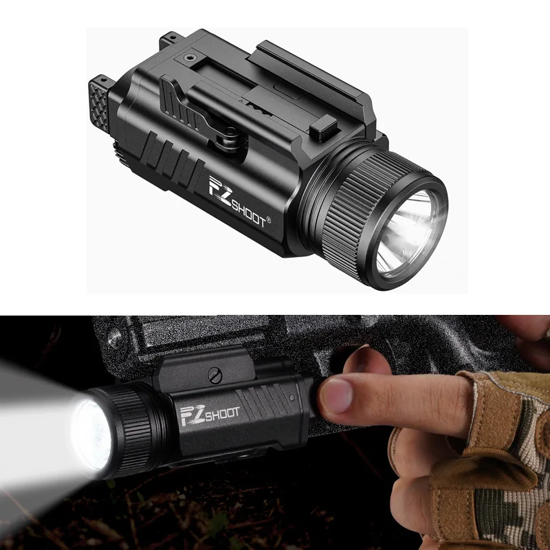 

2000 Lumen Pistol Light Magnetic Rechargeable Tactical Flashlight with Strobe Mode Picatinny Rail for Home Defense Hunting