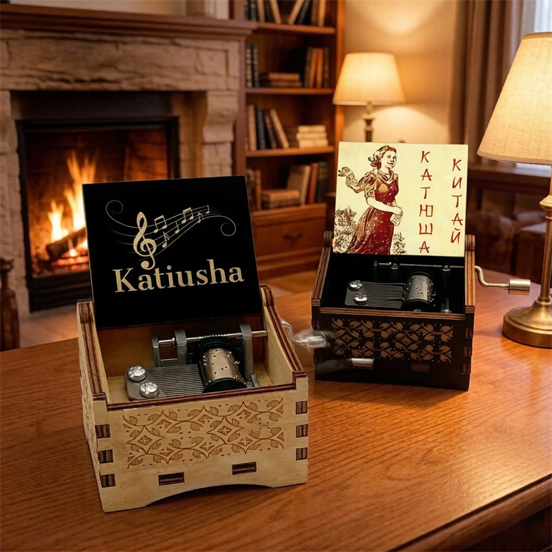 Hot sale Katyusha Music Box Катюша Russian Folk Song for Family Friends Christmas New Year Gift Home Decoration Special gift
