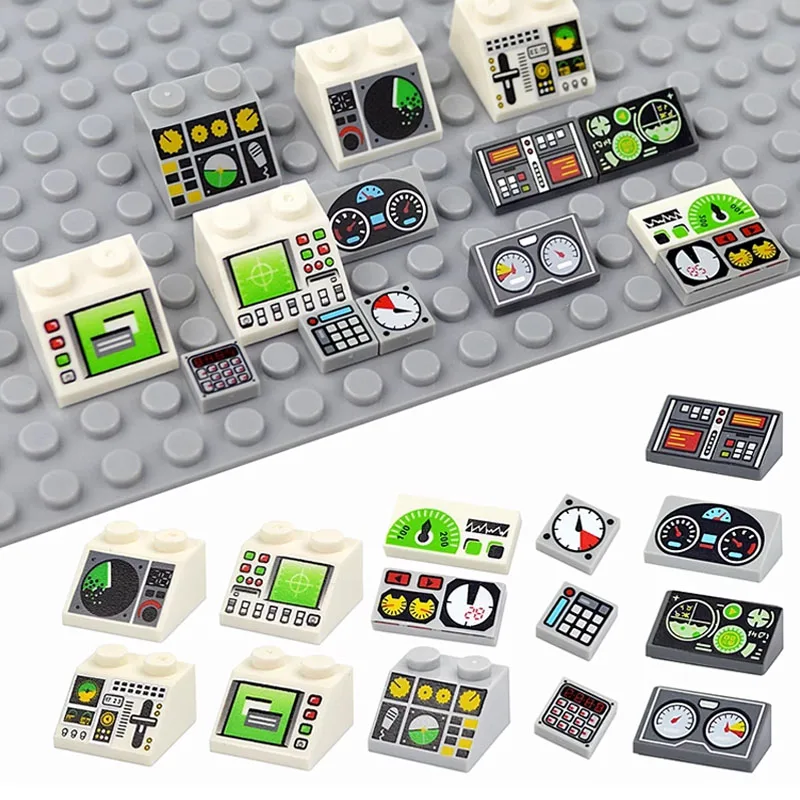 City Printing Building Blocks Accessories Mobile Phones Radar Display Instrument Panel Keyboards Floor Glass Window Bricks Toys
