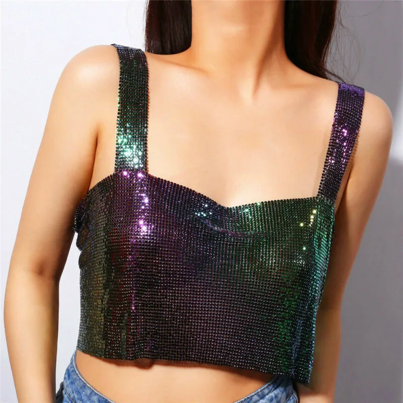 

Iridescent Black Metallic Fabric - Metal Sequin Mesh for Apparel, Jewelry, Bags, Curtains & Home Decor