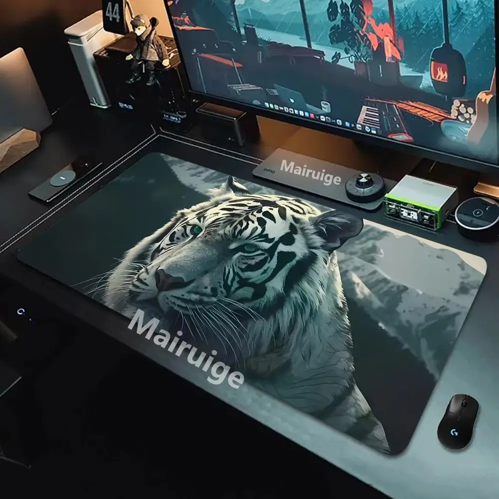 

White Tiger Mouse Pad Large Computer Office Game Table Mats XXL Rubber Anti-slip Gaming Keyboard Mousepads Long Desk Pads