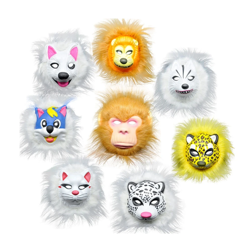 Animal Mask Girls White Leopard Halloween Gorilla Masquerade The Face Kids Carnival Cosplay