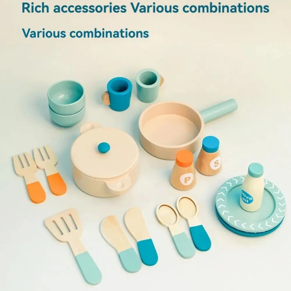 Nuevos juguetes de cocina de madera para niños, utensilios de cocina, olla de simulación, juguetes de cocina, alimentos visuales, juguetes educativos para edades tempranas