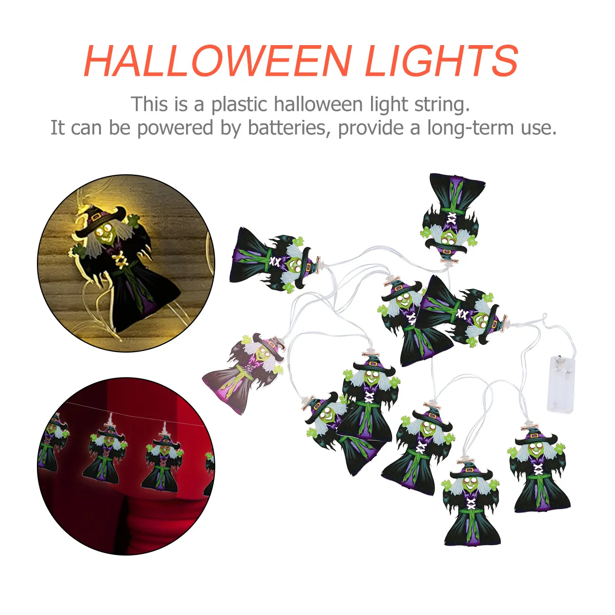 1Set Wizard Shaped Light Decor Halloween Diy Lantern Led String Lights For Garden Outdoor Courtyard Parties Festival Decoration