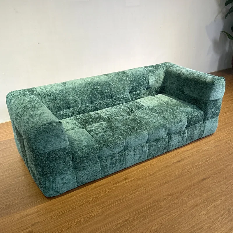

Nordic Retro Style Living Room Compression Sofa 3 Seat Straight Green Modular Sofa Set for Home