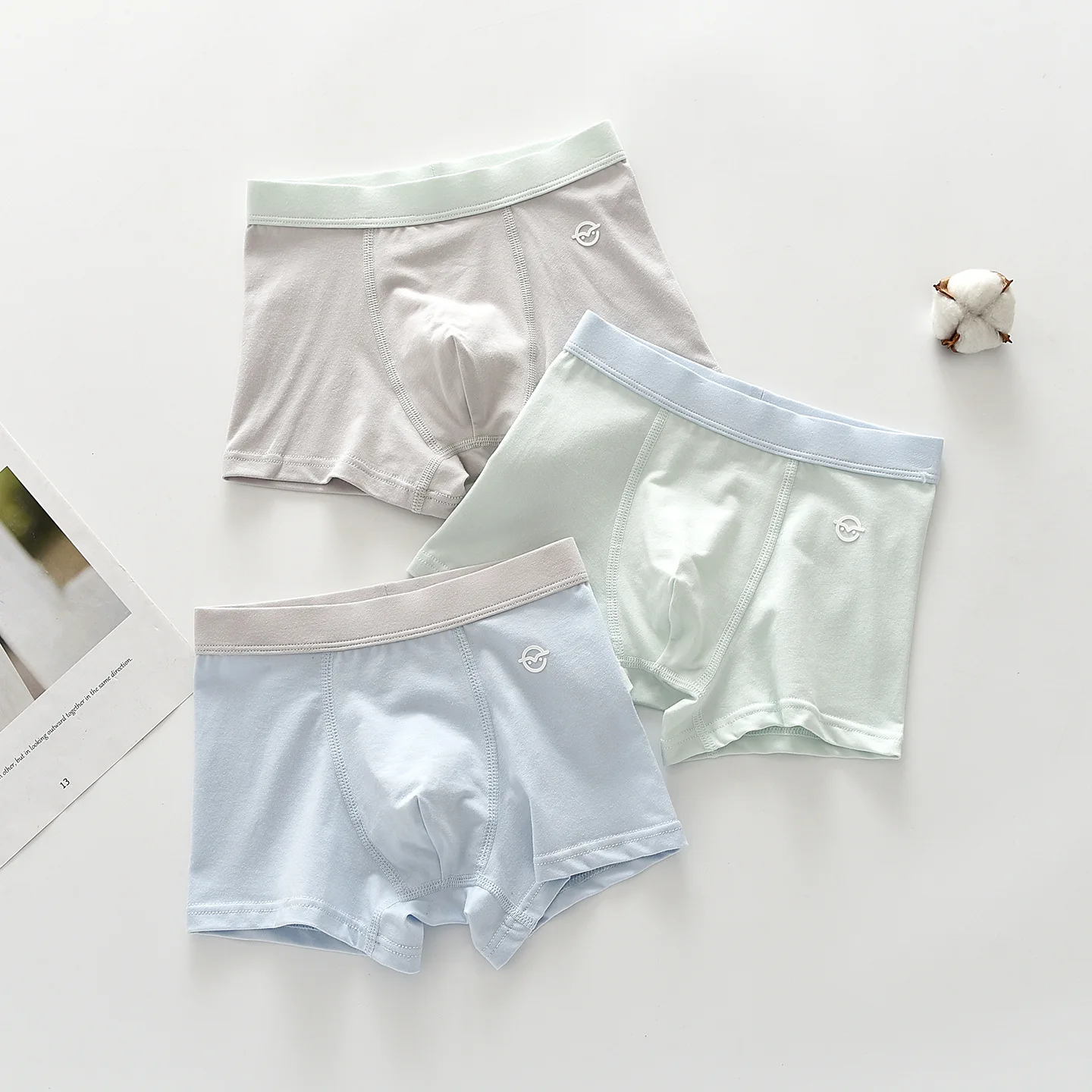 new children high quality solid boys cotton boxer shorts panties kids underwear for 2-20y teenager 3pcs/lot student wholesales