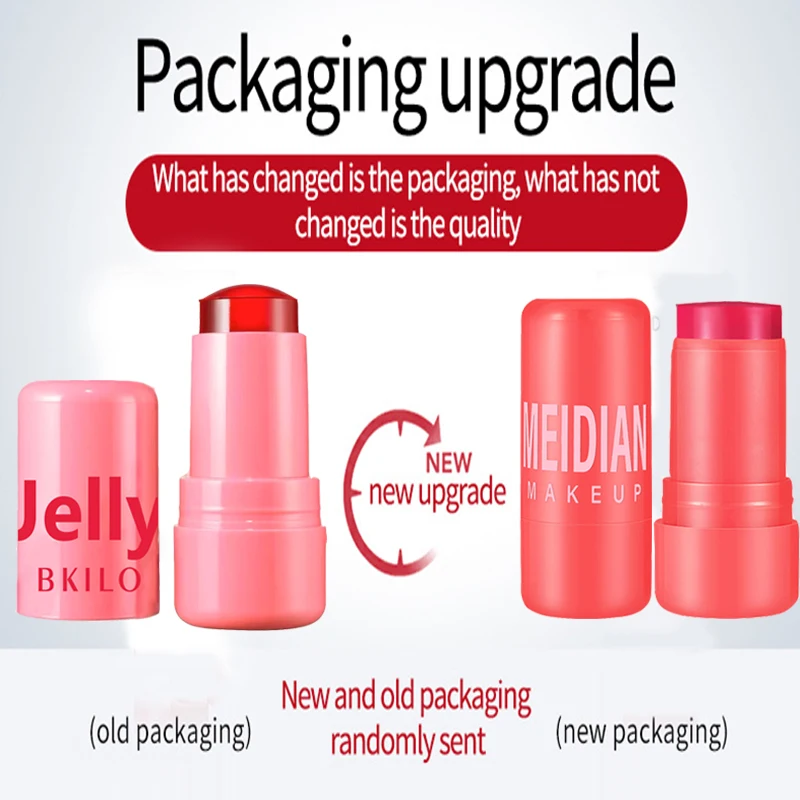 4 colori Gelatina Blush Stick Balsamo per le labbra Ombretto 3 in 1 Multiuso Fard opaco Idratare Illumina Lip Gloss Multi-uso Blush Trucco