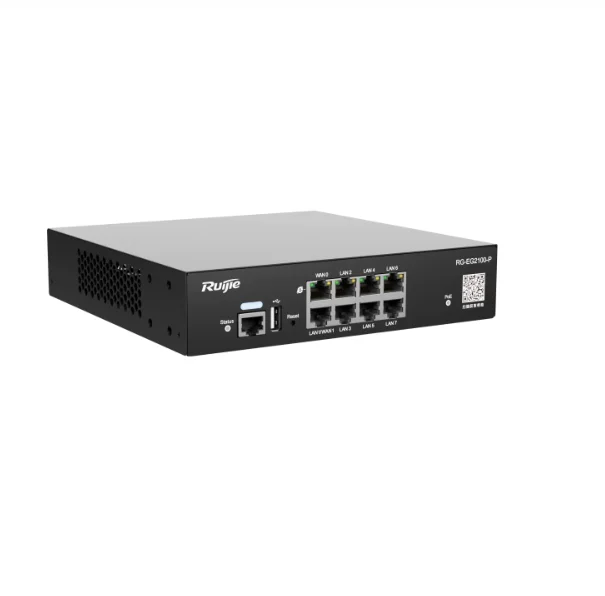 The Ruijie RG-EG2100-P All-round PoE Router Gateway Supports 7 PoE Ports with a Maximum Output of 45W