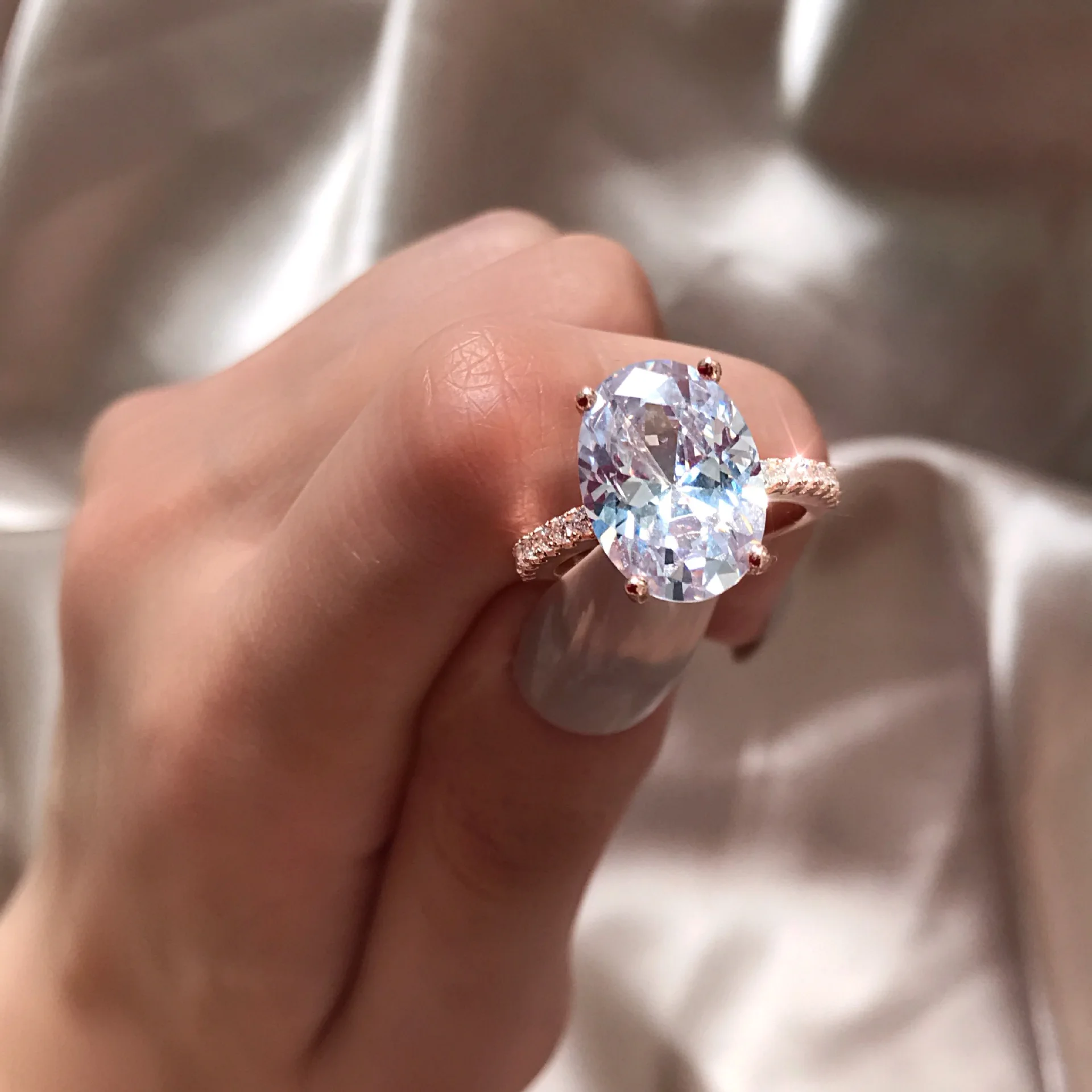 Wedding Bands Silver Color Pink White Zircon Promise Engagement Rings for Women Luxury Valentine Day Jewelry