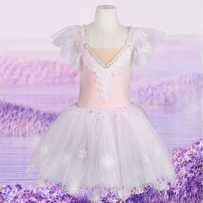 Meninas saias de dança ballet neve lantejoulas dança desempenho trajes palco dança wear festa vestido princesa ballet collant 2 cores