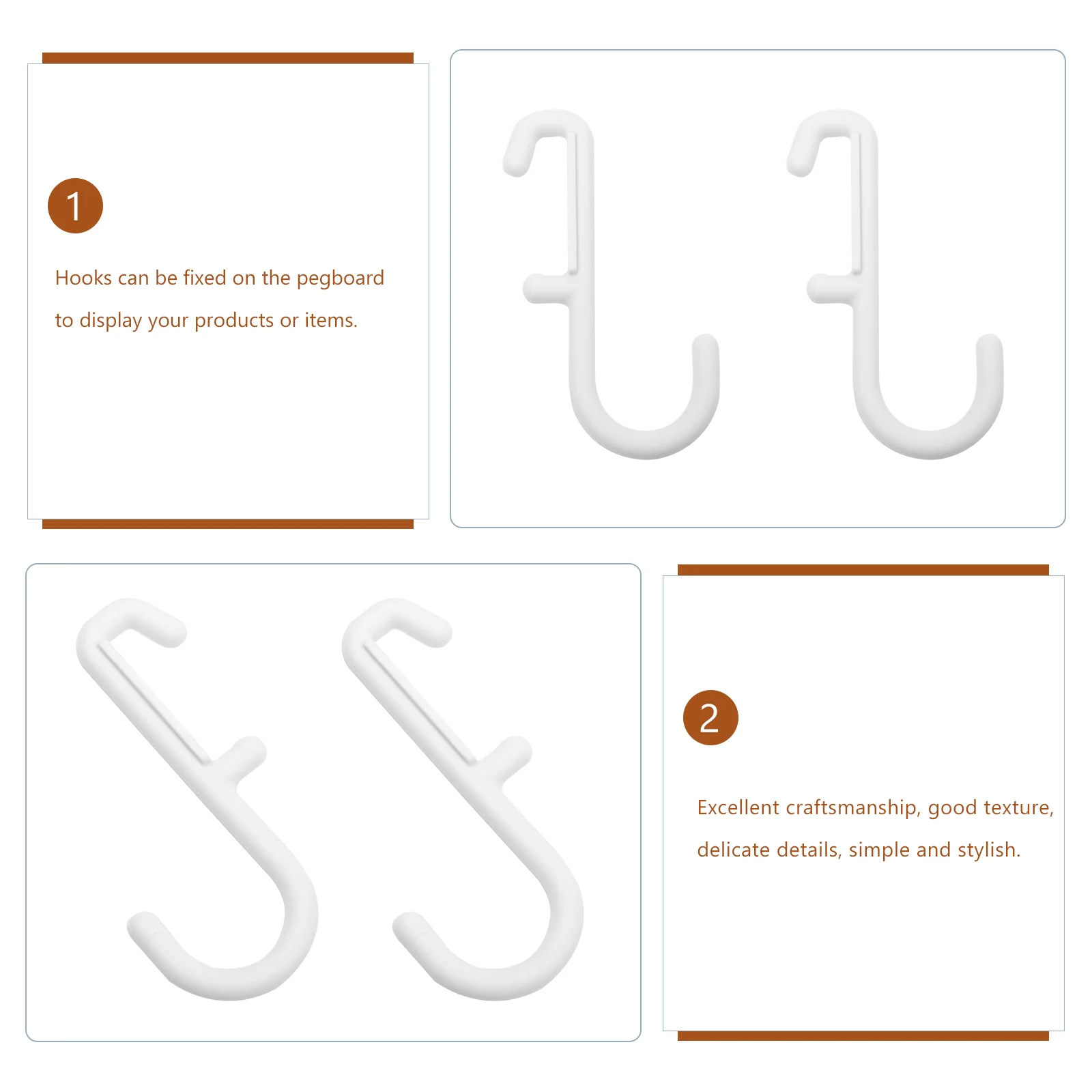 7pcs Peg Board Hooks Commodity Shelf Display Shop Storage Hooks Hanger Plastic Pegboard Hanging Hooks