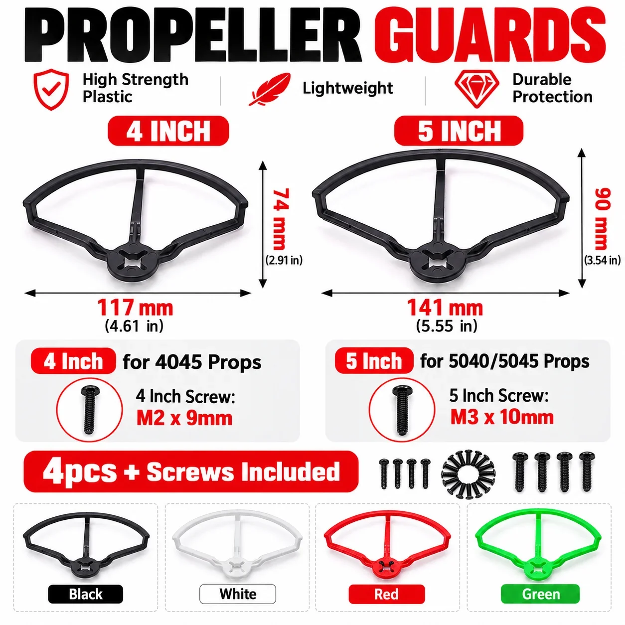 4Pc 4inch 5inch Frame Guard Guard Protector Bumper Paddle Protective Ring for QAV180 210 250 2204 2205 Motor RC Drone Quadcopter