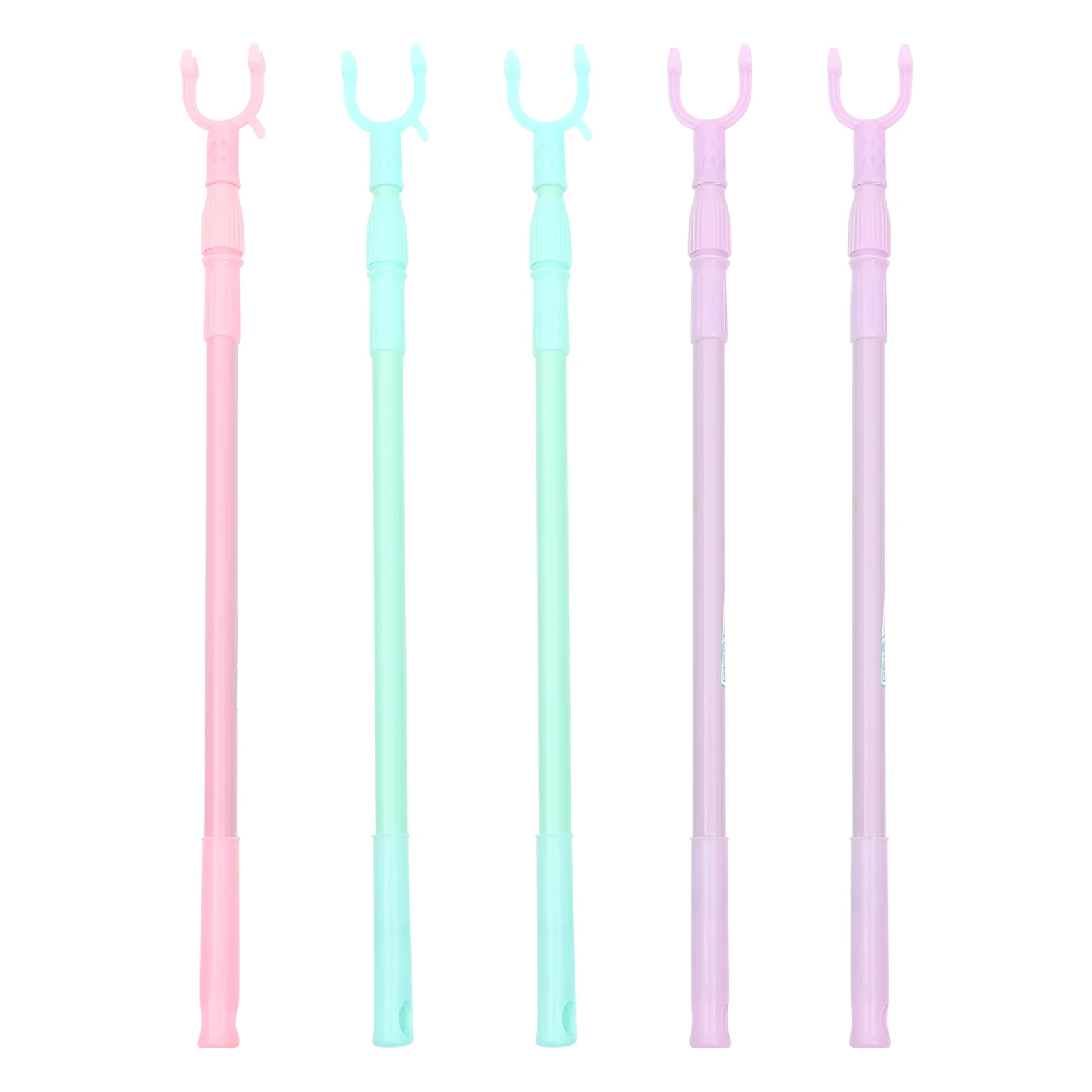 

5 Pcs Telescopic Clothes Rail Stainless Steel PP Retractable Clothesline Prop Rod Extendable Balcony Drying Pole