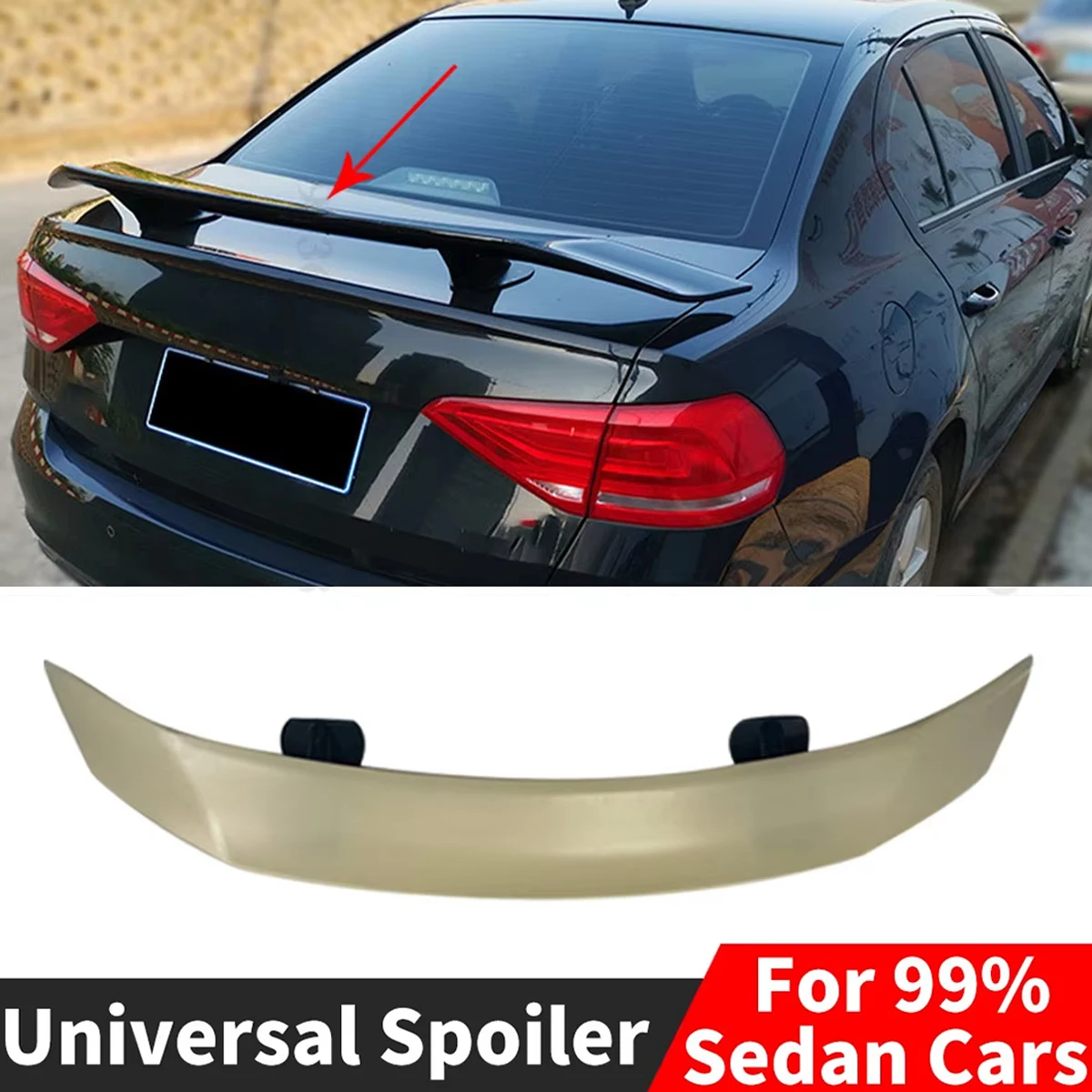 

Trunk Boot Lip Splitter Universal Spoiler For 99% Sedan Cars like Hyundai BMW Honda Decoration Tuning GT Style Rear Wing