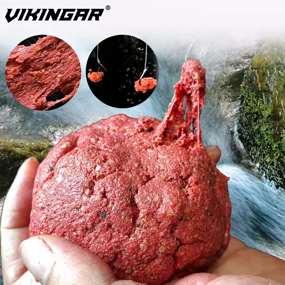 VIKINGAR Sea Fishing Feed Attractant Bait 450g Red Worm Fishy Flavor Homing Sticky Hook Bite Food Additive Pesca Soft Lure