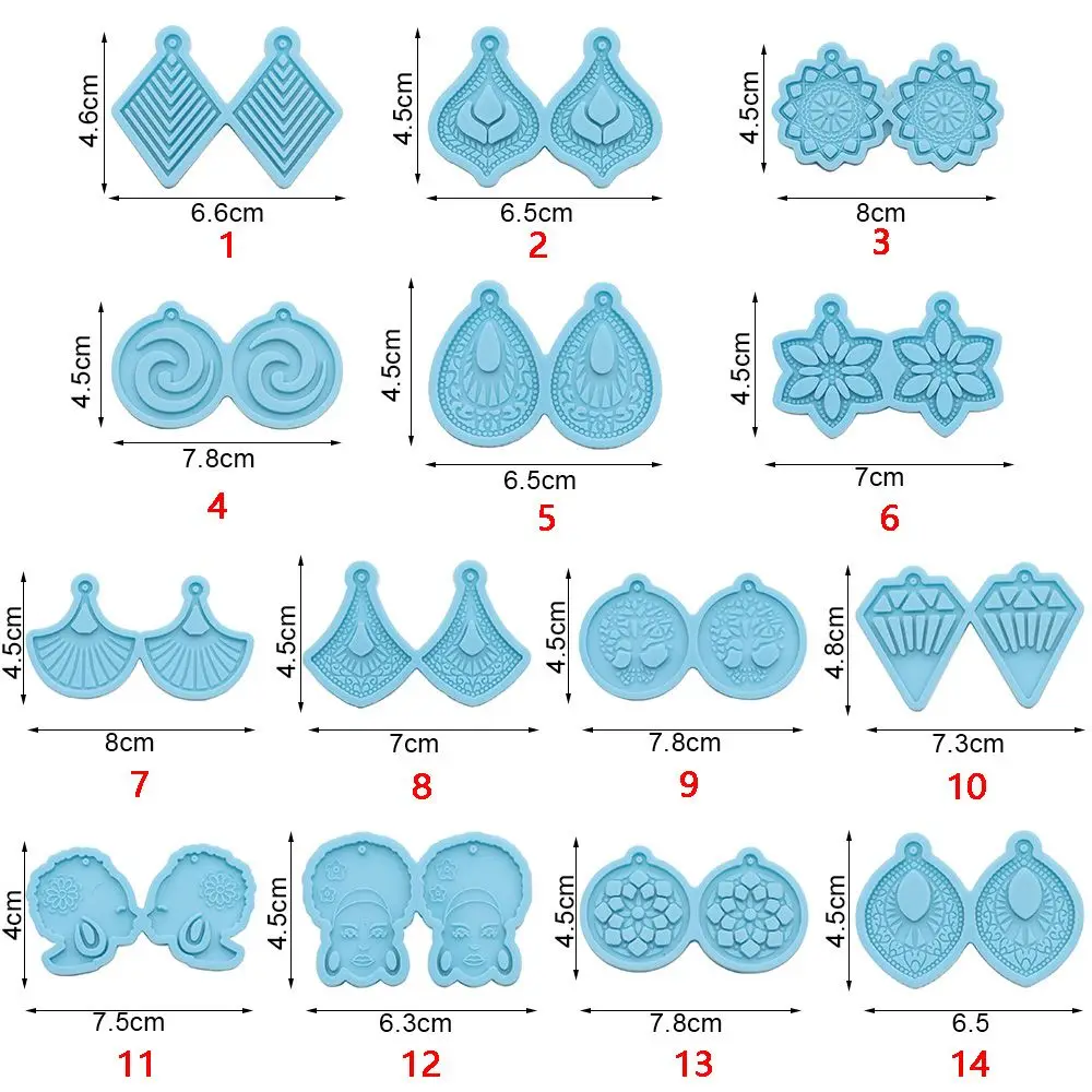 قالب صب المجوهرات الحرف قالب راتنجات الايبوكسي أقراط قالب الأذن ترصيع المفاتيح
