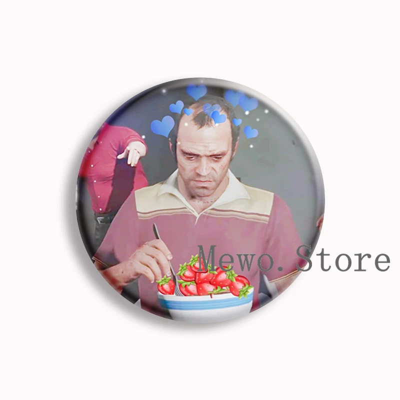 لعبة PS4 GTA5 لينة زر دبوس GTA VI سرقة السيارات الكبرى 5 مضحك ميمي بروش شارة حقيبة ديكور مجوهرات ألعاب جمع الأصدقاء الهدايا